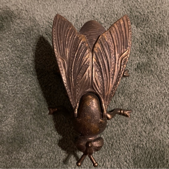 Vintage Italian Fly Ashtray/Secret Mid Century Modern Collectible 1970s Brass - Picture 7 of 11